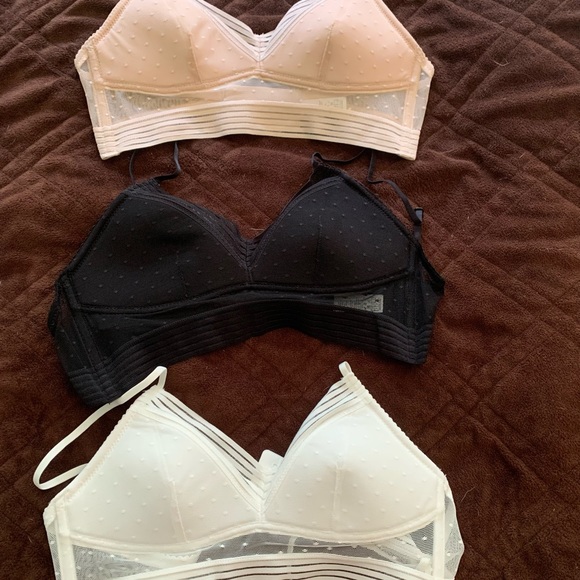 new set of three bralettes with low scoop back. - Picture 2 of 5
